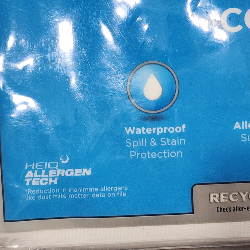 Allerease CleanBoost Cool Touch Full Fitted Mattress Protector Waterproof White - Picture 9 of 11